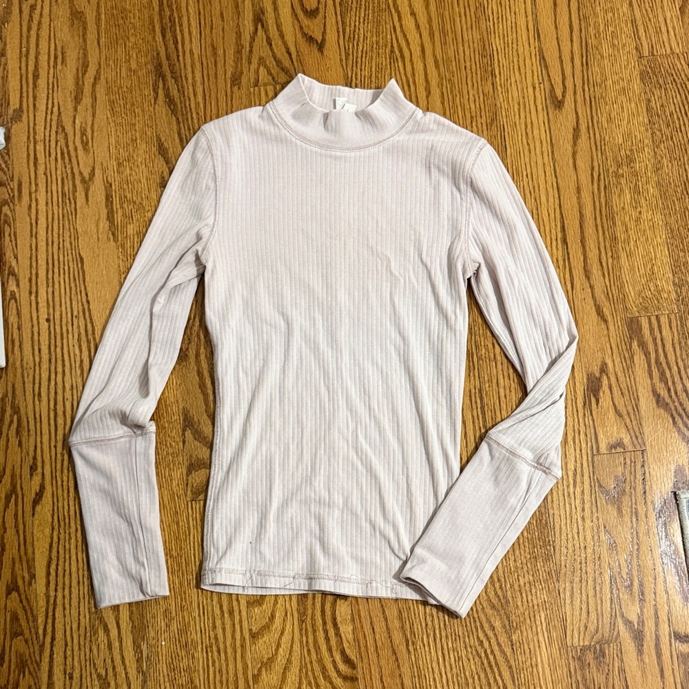 Free people Mock Neck Long Sleeve Top - light pink